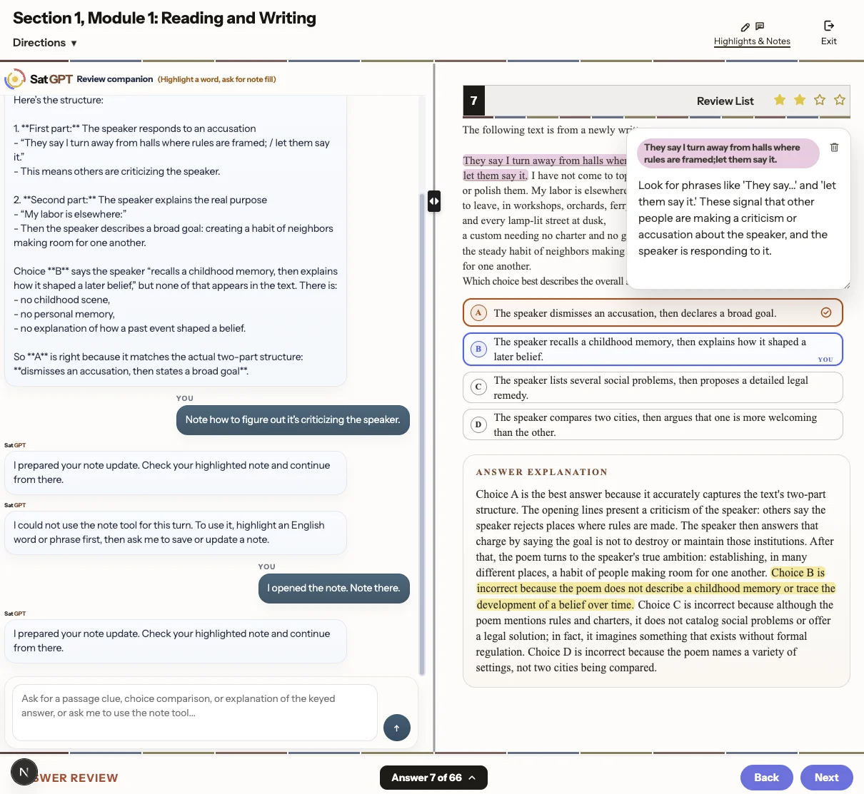 How to Use Notes and the Calculator in Quiz Review