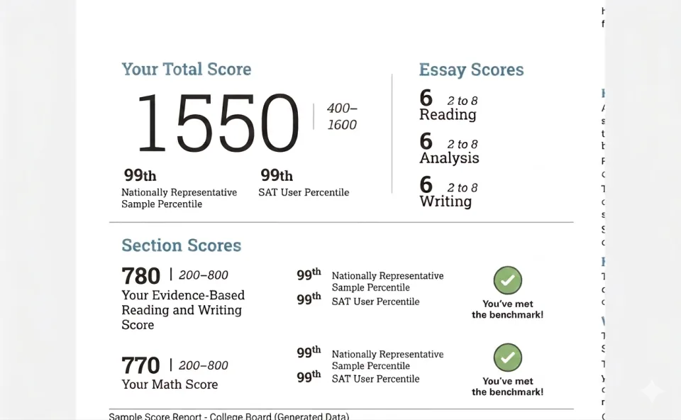 Liam Han SAT 1550 score report