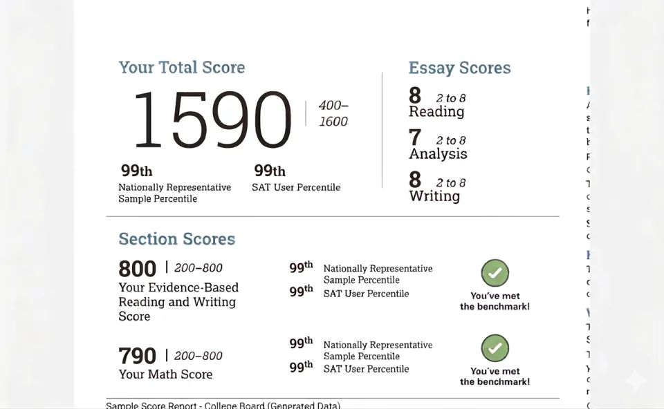 Emma Kim SAT 1590 score report
